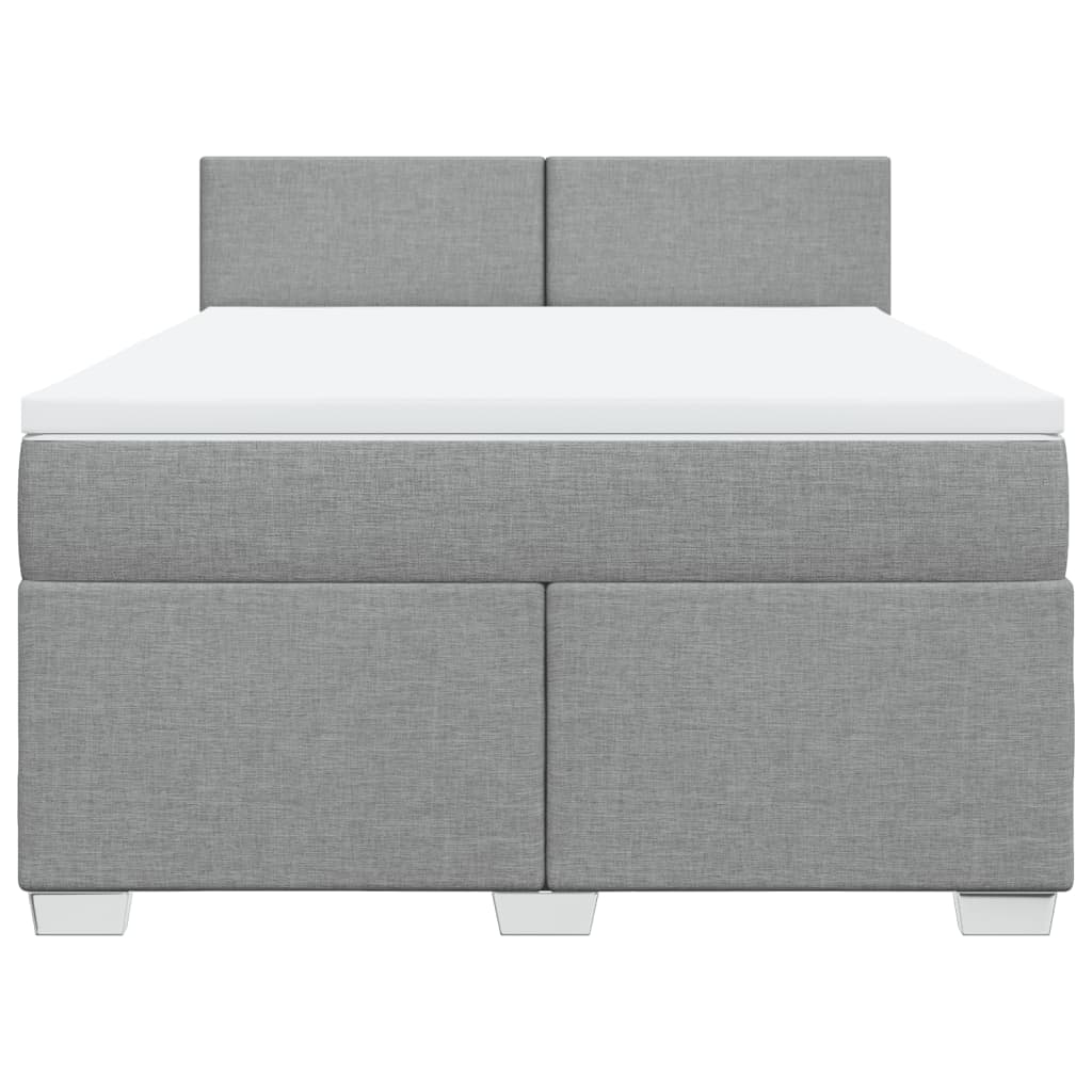 Vidaxl Letto Continentale Con Materasso, Grigio Chiaro, Tessuto, 140X190Cm
