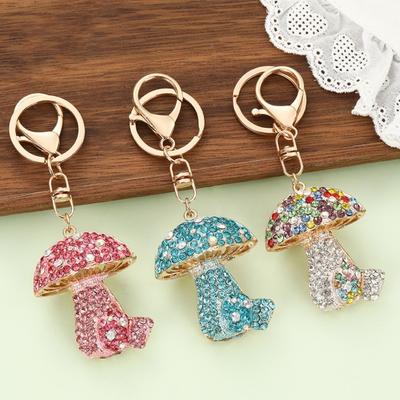 Strass-Pilz Schlüsselanhänger Auto Bling Zubehör Metall Schlüsselkette Schlüsselanhänger Halter Rucksack