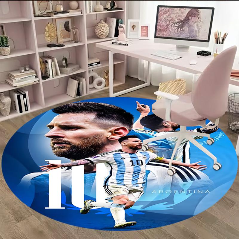 1pc M-Messi5 Carpet, Round Rug, Comfortable, Suitable for Entryways, Living Rooms, Office, And Bedrooms, Christmas Decoration