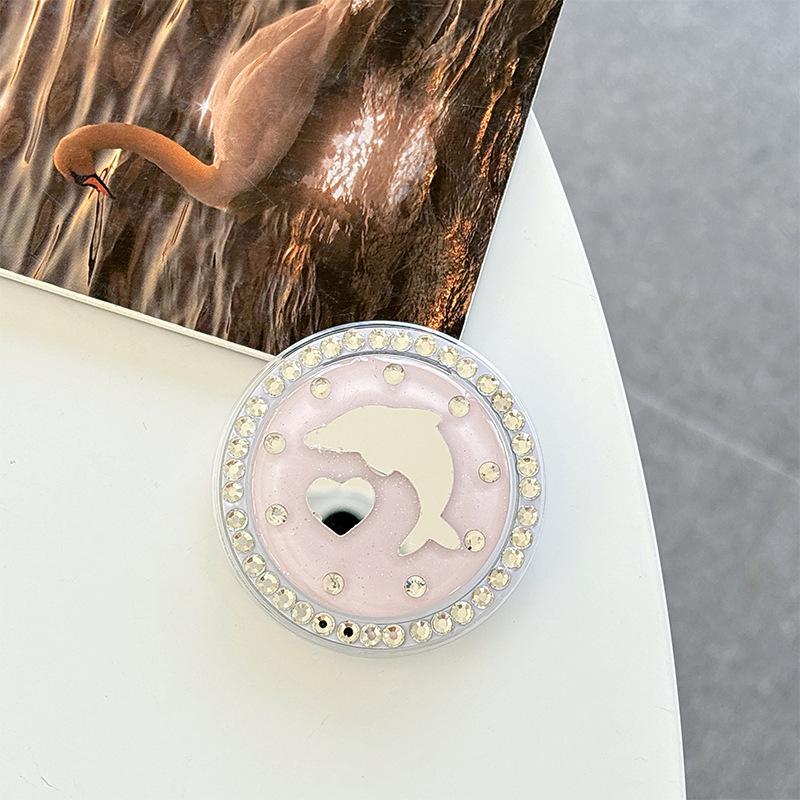 Retractable Desktop Phone, Airbag Holder, Dolphin Love Mirror, Creative Rhinestone Magnetic Suction Ring, Luxury Ring.