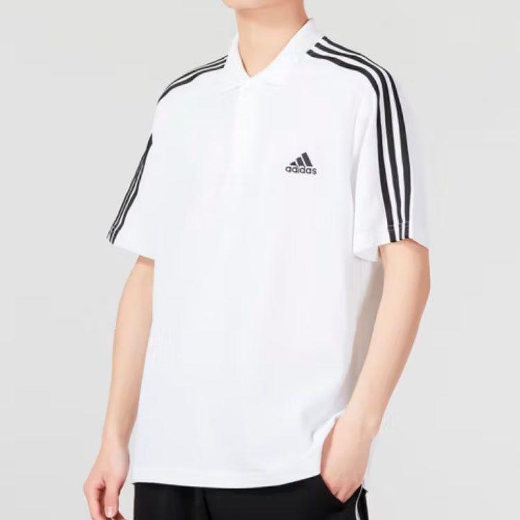 adidas Polo Shirts Men's White Polo Collar Moderate Straight Fit IC9312