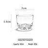 Taza de té Jinshan con borde dorado: Vaso pequeño de cristal hecho a mano para té o café
