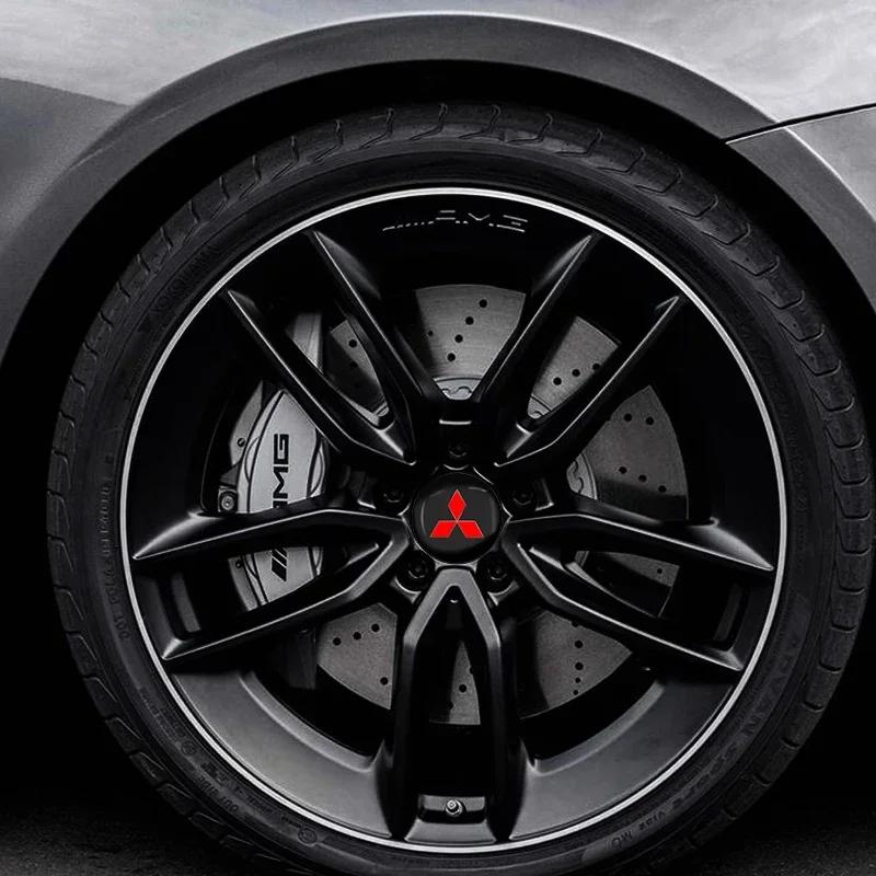 4Pcs 56mm Car Styling Wheel Hub Cap Badge Stickers For Mitsubishi ASX Lancer Mirage Pajero Sport Xpander Attrage Outlander L200