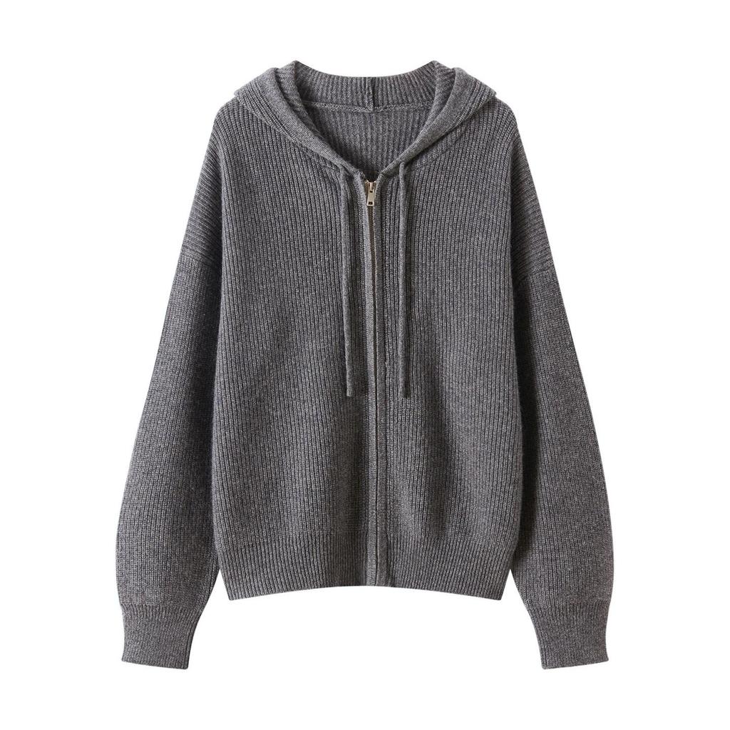 Herren Herbst/Winter Trendiger Vielseitiger Einfarbiger Kapuzenpullover Cardigan