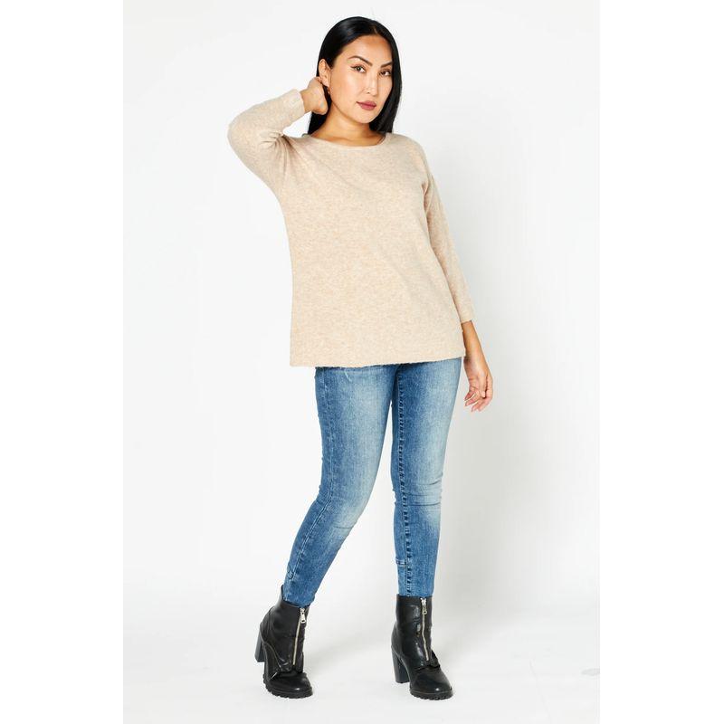 

Sunshine House Autumn and Winter Foreign Trade Fashion German Single Wool Blend round Neck Wrist-Length Sleeve Plus Size Women s Pullover Sweater Khaki M: Bust size 116