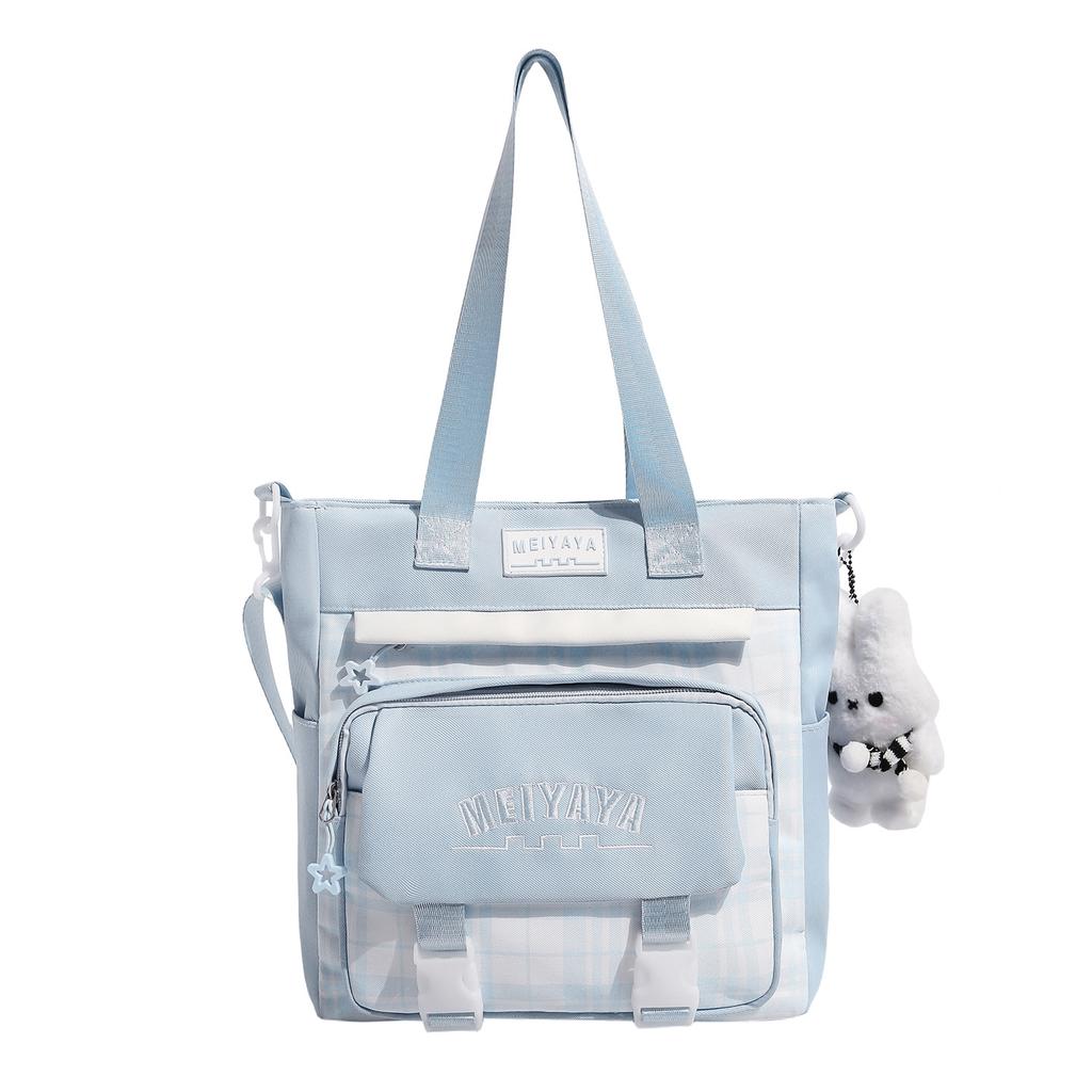 Schoolbag Junior High School Student Schoolbag Female Plaid Versatile High-value College Student Large-capacity High School Student Backpack Primary 