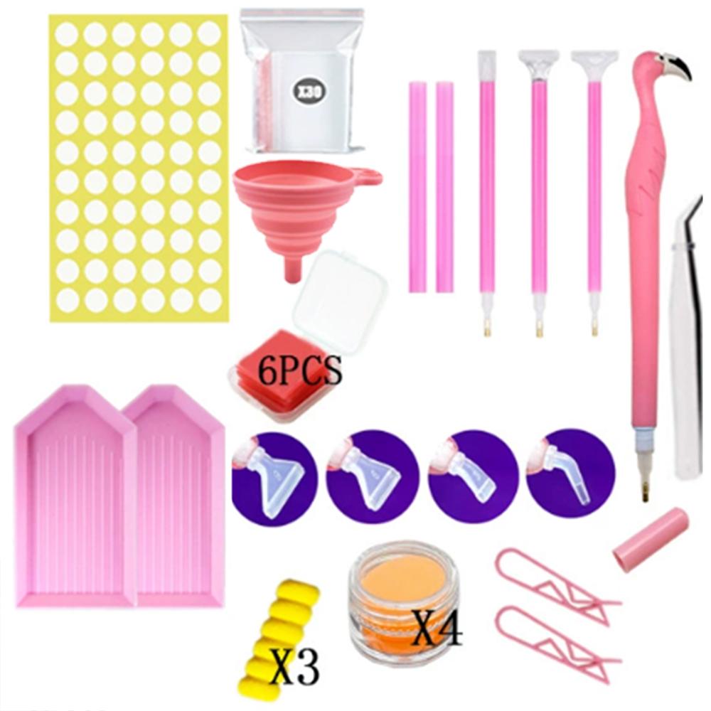 68pcs 5D DIY Diamond Painting Tools Accessories Kit With Multi-size Pen Making Art Craft Tweezers For Mosaic Painting