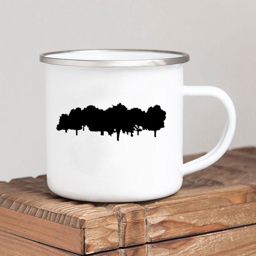 Caneca de café esmaltada Forest Camp Adventure Together Camping Cup Ideia de presente para campista Canecas de fogueira ao ar livre Festival ao ar livre Viagem