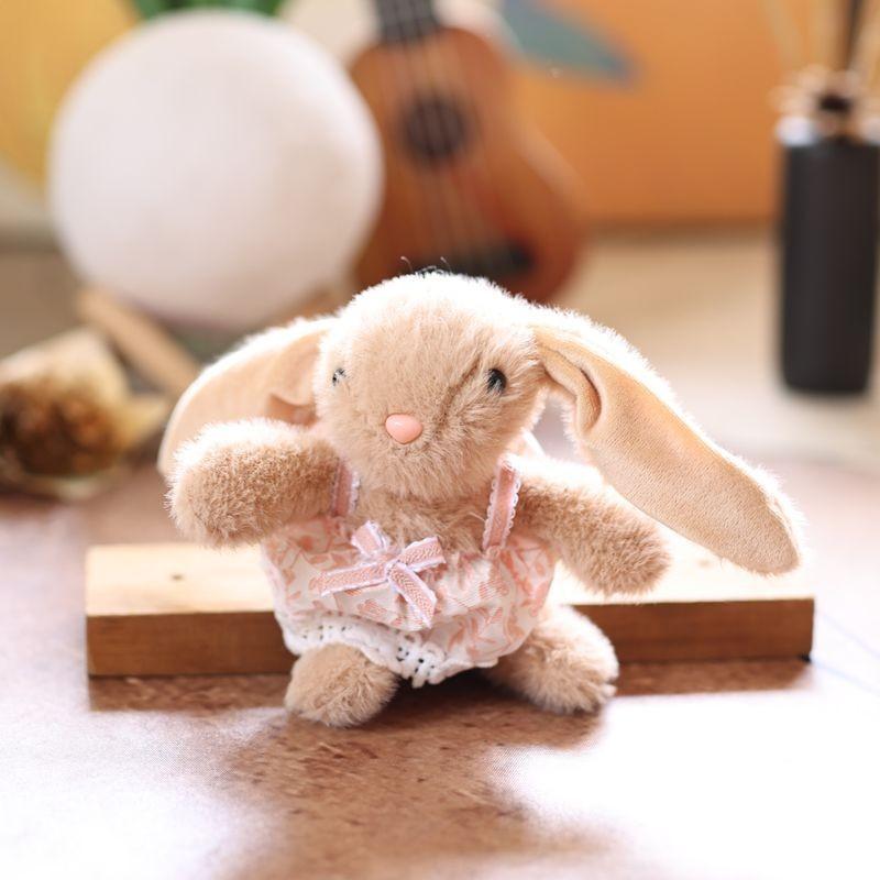 Cute Skirt Bunny Plush Toy Pendant Key Chain Bag Decor For Gift And Kids Play
