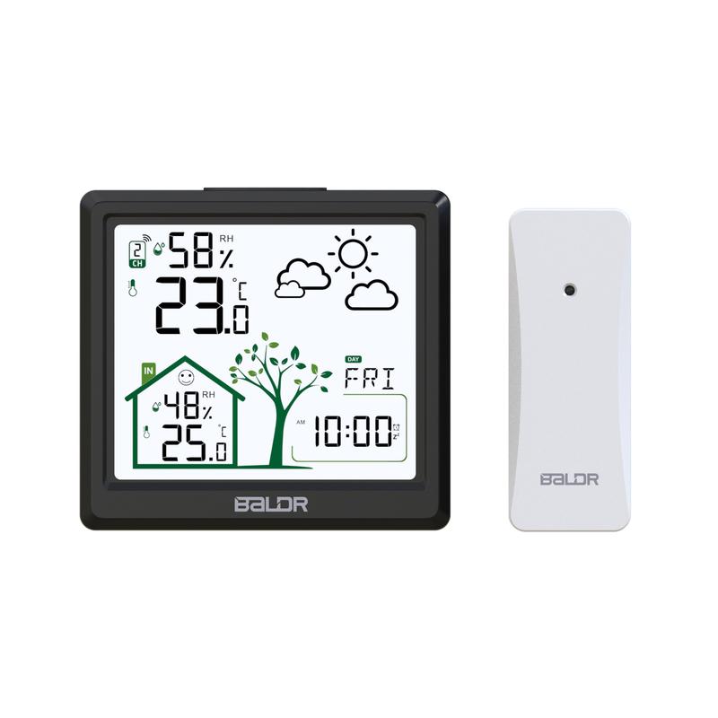 

BALDR Wireless Digital Weather Station Thermometer Hygrometer Alarm Clock ComfortLevel Frosting Point -40℃ Forecast Sensor 100M жёлтый