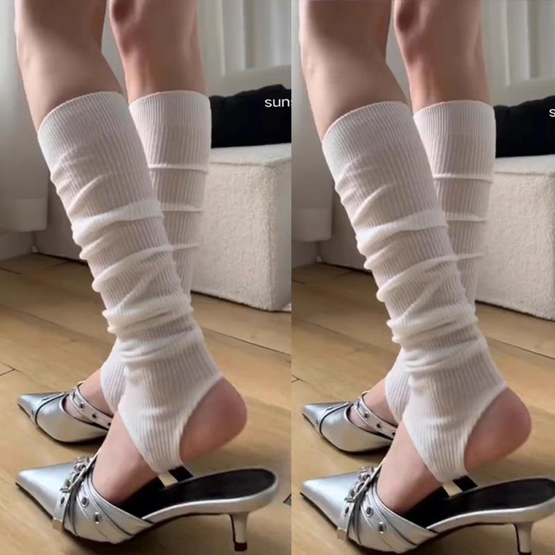 Frühling Sommer Einfache Lange Kniehohe Socken Koreanischer Ballett-Stil Wadenhohe Socken Sonnenschutz Zum Aufsetzen Auf Die Füße JK Strümpfe