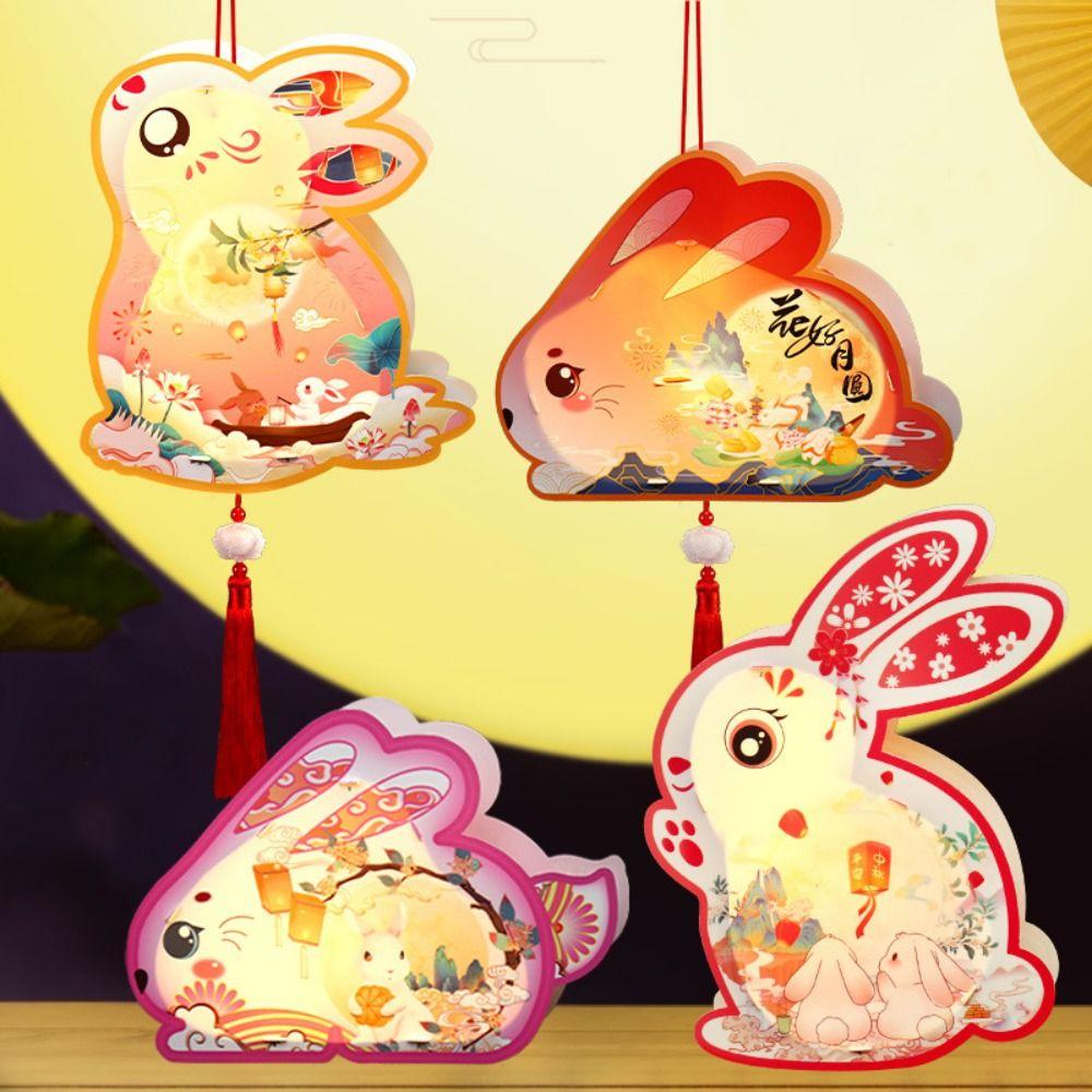 

DIY Material Bag Handheld Rabbit Lantern Glowing DIY Lantern Material Kit Photography Props Style5