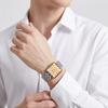 Gedi Retro Women's Square Dial Quartz Watch with Steel Band - Versatile Waterproof Wristwatch for Daily Commute and Work.