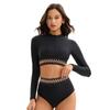 Split Long Sleeve Surfer Suit Sunscreen Swimsuit Women's High Waist Conservative Diving Suit Sexy Swimsuit