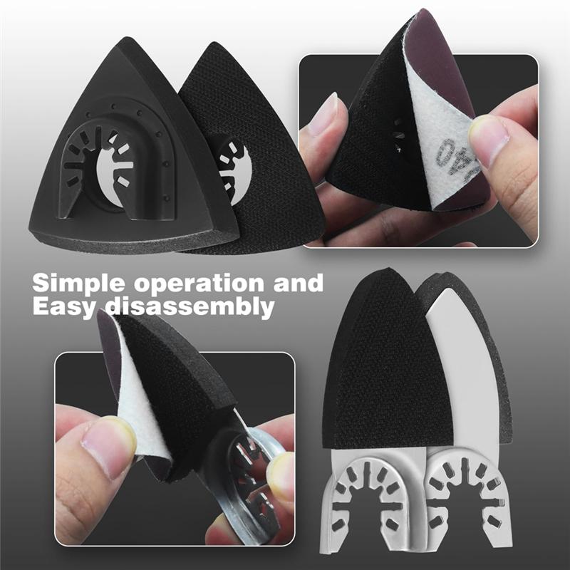 A55F-135Pcs Oscillating Tool Sanding Pads Kit, Triangle Sanding Pads Triangle Sandpaper,Finger Sanding Pads Finger Sandpaper