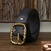 Bold and Thickened Retro Copper Buckle Belt Men's High-end First Layer Cowhide Genuine Leather Belt