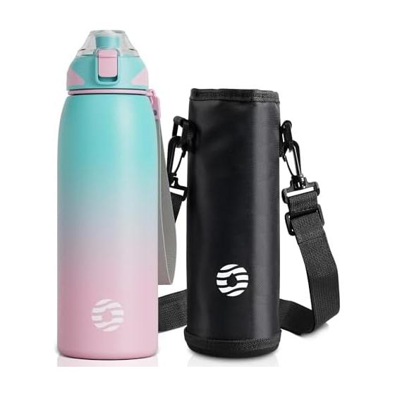 FJbottle Water Bottle, 1 Liter, Vacuum Insulated, One-touch Sports Bottle, 1L, Insulated, Cold Insulated, Compatible with Sports Drinks, Wide Mouth,