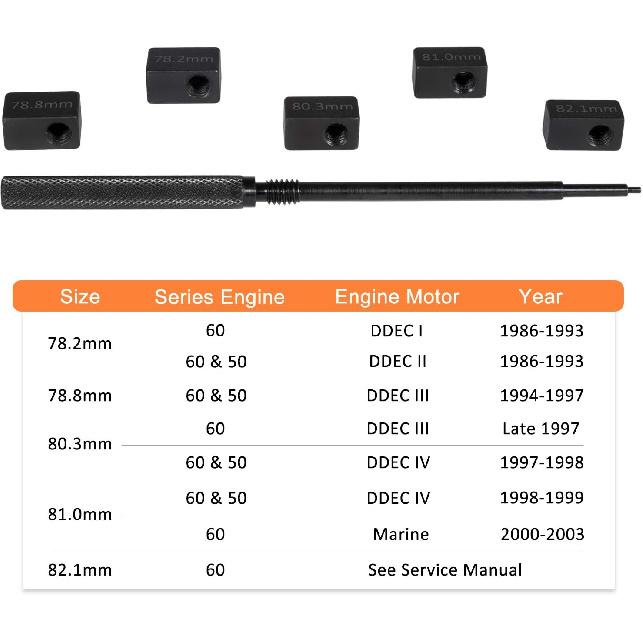 E-Cowlboy 3350 Injector Height Gauge Kit For Detroit Diesel Series 50 & 60 Engines, Plastic & Metal Body, Includes 78.2Mm, 78.8Mm, 80.3Mm, 81.0Mm &
