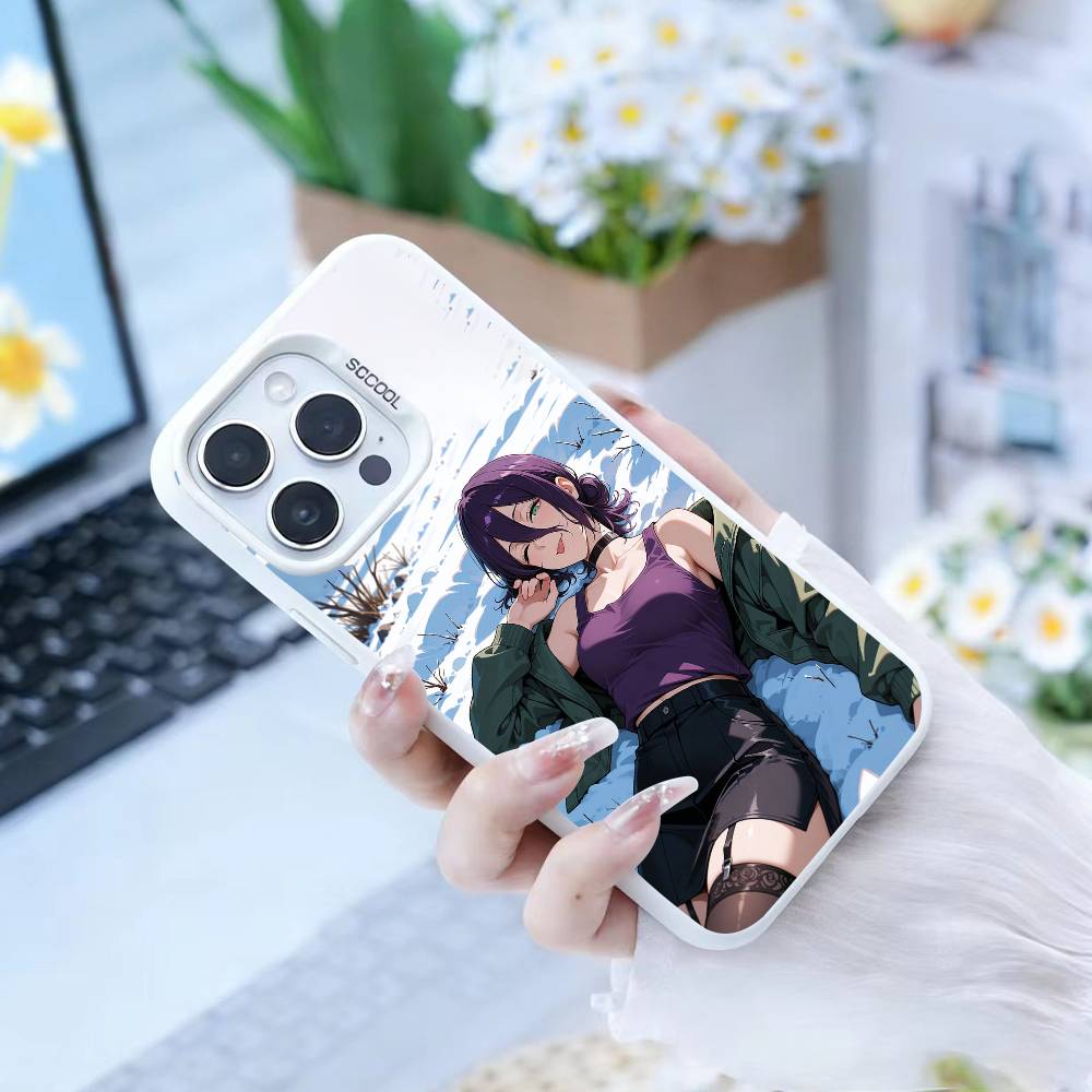 

H-Reze C-Chainsaw Man Phone Case For IPhone 16 17 15 14 12 13 Pro Max Black Color Shockproof Cover iPhone15