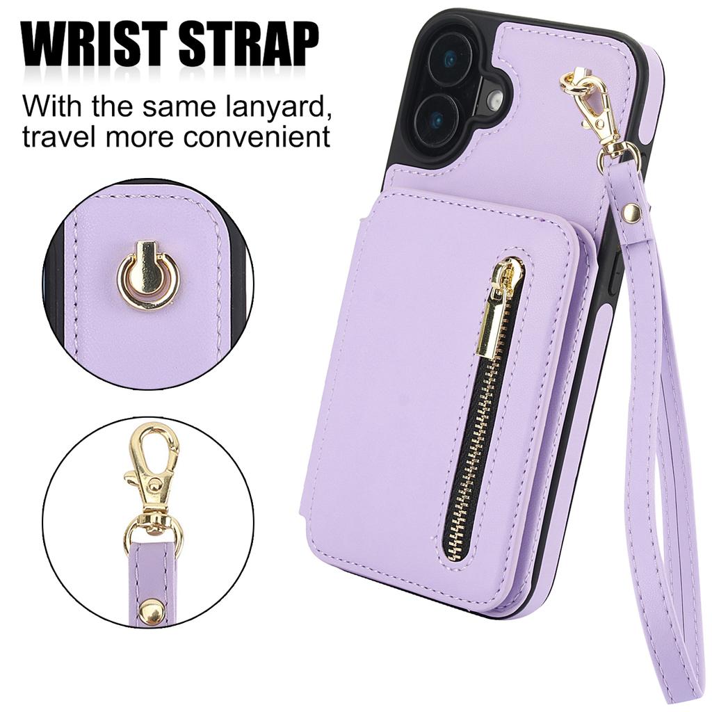 Crossbody Zipper Card Solt Leather RFID Wallet Phone Case For iPhone 17 Pro Max 16 15 14 Plus 13 12 11 XS 16E Pocket Purse Cover