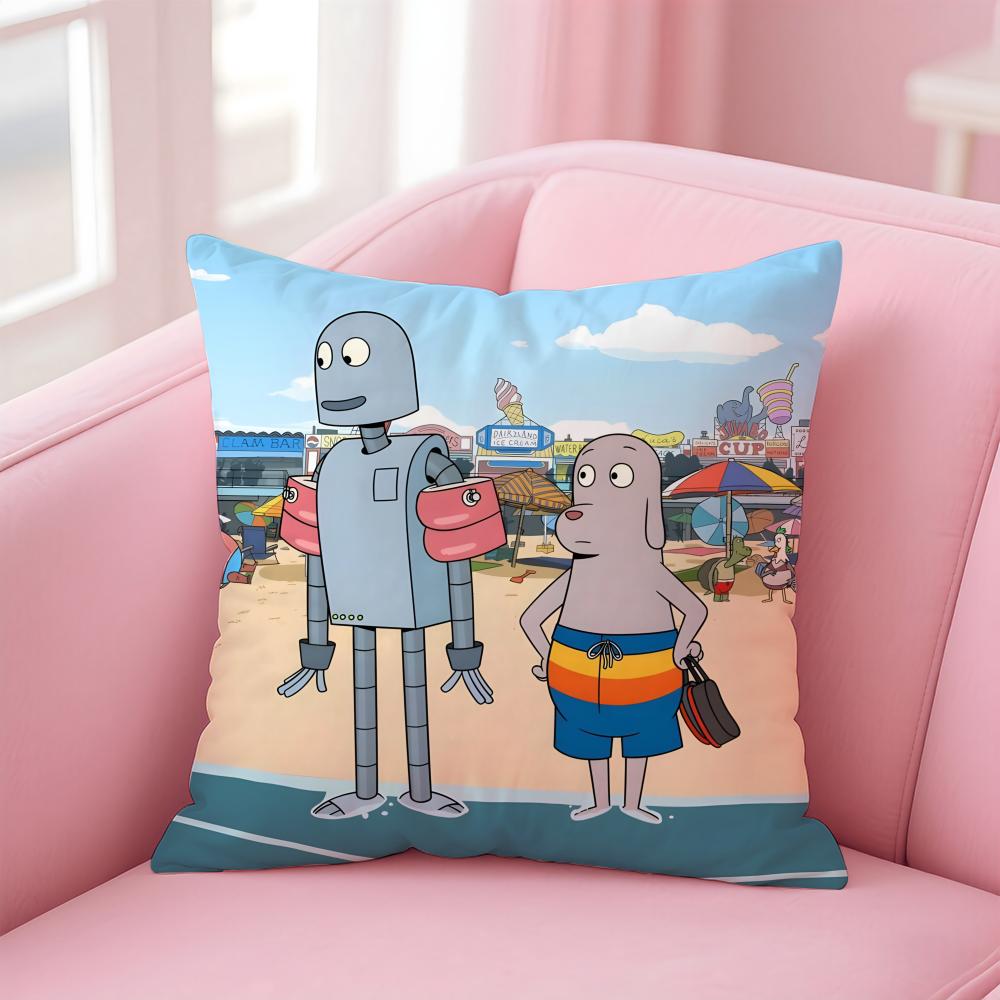Anime R-Robot D-Dreams Cushion Cover Home & Car Multi-Scene Pillow Cover - Reversible, Soft & Durable for Daily Use