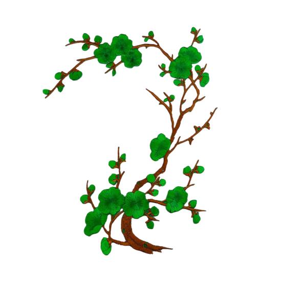 Cherry Blossom Iron Patch Iron-on Blossom Plum Applique Patch Embroidered Floral Patch for Jeans Garment Jackets Backpacks Clothes DIY Crafts