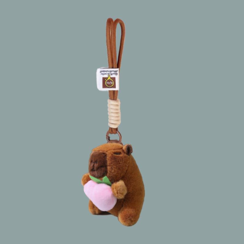 Cute Plush Keychain Small Capybara Pendant Student Bag Pendant Small Gift Boutique