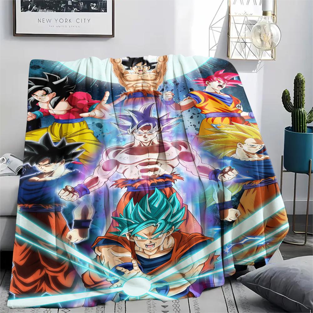 Dragon Ball Characters pattern Flannel Blanket, High quality Comfortable for All Seasons, Home Decor, Warmth and Comfort, Perfect for Gifts.