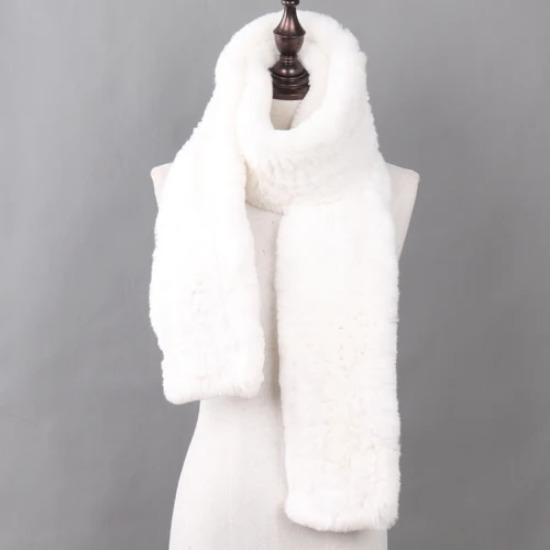 

Новые Роскошные Женские Шарфы из Натурального Меха Кролика Рекс, Модные Длинные Вязаные Шарфы из Натурального Меха, Зимние Меховые Муфты для Русских Женщин 170cm белый