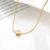 Lamp Luxury Inlaid Single Diamond Zircon Necklace Romantic Trend Niche Collarbone Chain Premium Durable Quality