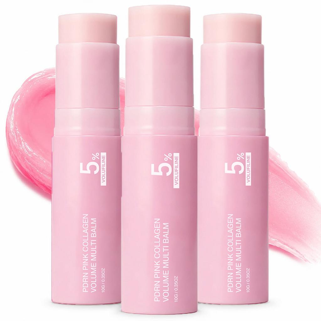 PDRN Pink Collagen Volume Multi Balm Stick Face & Body Balm for Under-Eyes, Neck, Forehead, Smile Lines, Radiance Care K-Beauty