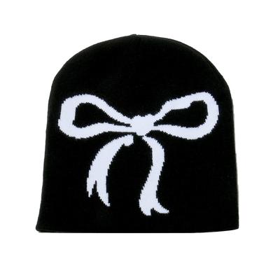 2025 New Trendy Brand Bow Knitted Hat Brimless Cap Casual Versatile Winter Hat Cold Hat Women