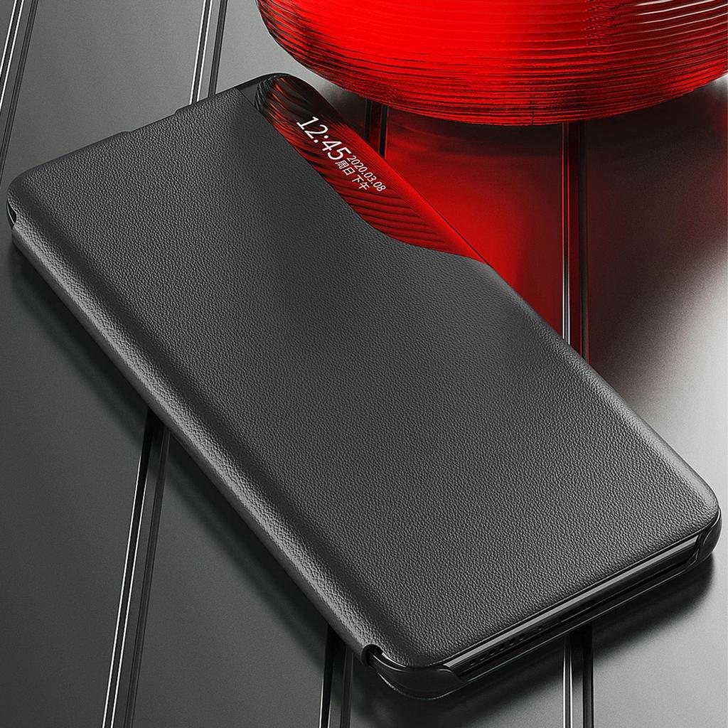 Eco Leather View Case for Samsung Galaxy S23 med flipstativ, svart