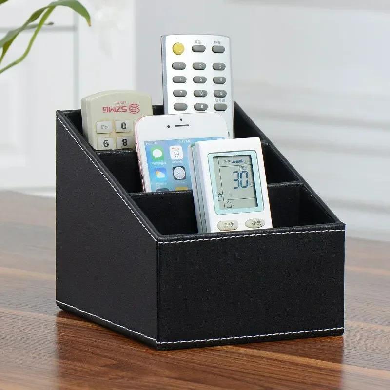 PU-Leder Fernbedienungs-Aufbewahrungsbox Schreibtisch-Organizer mit Trennwänden Kosmetik- & Schmuck-Ausstellungsständer Schreibtisch-Aufbewahrungsdekoration