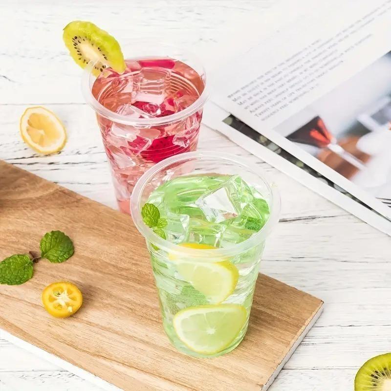 50/100PCS Disposable Clear Plastic Cups Outdoor Plastic Coffee Cups Picnic Birthday Kitchen Party Tableware Christmas New Year