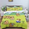 Kapybary Povlak na přikrývku Anime Povlečení Povlak na polštář s potiskem Obecná sada pro děti a dospělé Queen Size Reactive Printing Quilt