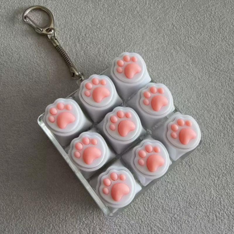 Bread Keycap Stress Relief Clicker Keychain Mechanical Keyboard Button Decompress Fingertip Keyring