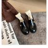 Studiolee new leather versatile round head gold buckle one pedal thick heel loafer small leather shoes women's autumn