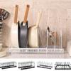 Adjustable Pot Rack Organizer Space Saving Pans Organizer Rack Kitchen Tools Cookware Rack  Indoor