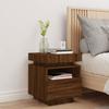 VidaXL Armoire de Chevet avec Lumières LED, Table de Chevet avec Rangement, Table de Nuit Chambre, Moderne, Chêne Marron 836796
