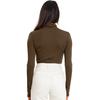 Yousheng Women Bottoming Tops Slim Fit Stacked Collar Long Sleeve Solid Color Pullover Shirt Elastic Jumper Daily Wear