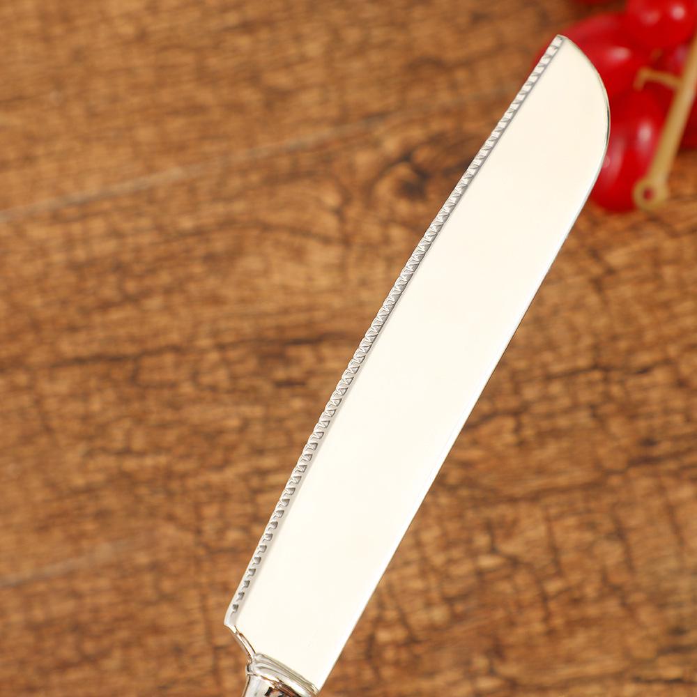 Creative European Dessert Baking Tools: Two-Piece Knife & Spatula Set with Rose Handle