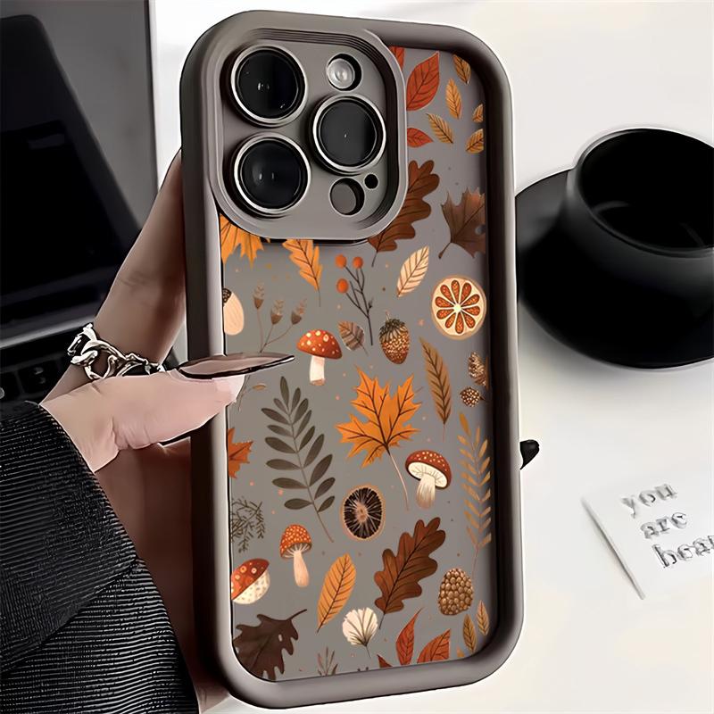 Herbstblätter Pilze Silikon Handyhülle Für Xiaomi Mi 15 14T 14 13T 13 12 11 Lite 4G NE Poco X6 X5 X3 F5 F6 M6 X7 Pro Hülle