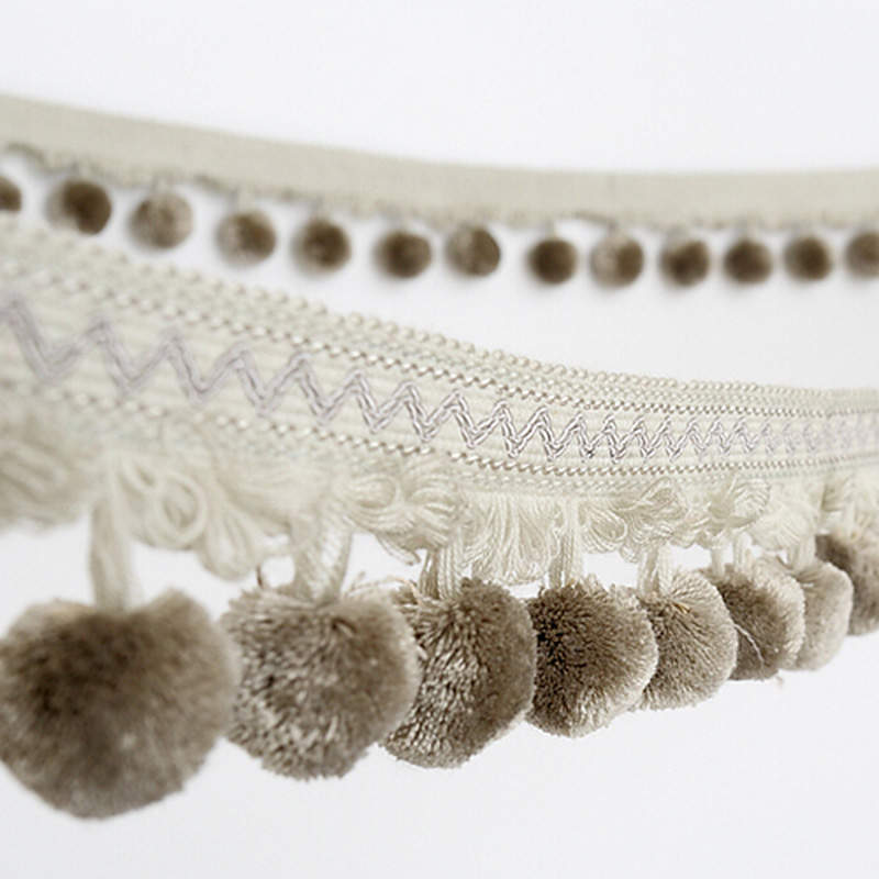 1 Meter Pompon Quasten Vorhang Spitze Zubehör Quaste Fransenbesatz DIY Nähen Dekoration