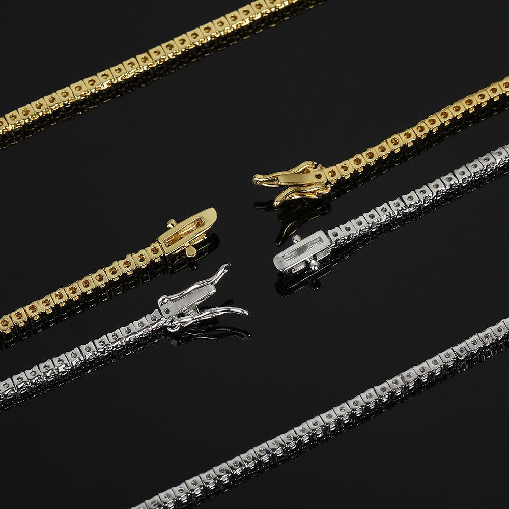 2mm řadový zirkonový náhrdelník AAA zirkonový tenisový řetízek Osobní trendový náhrdelník pro muže a ženy, šperky dárky