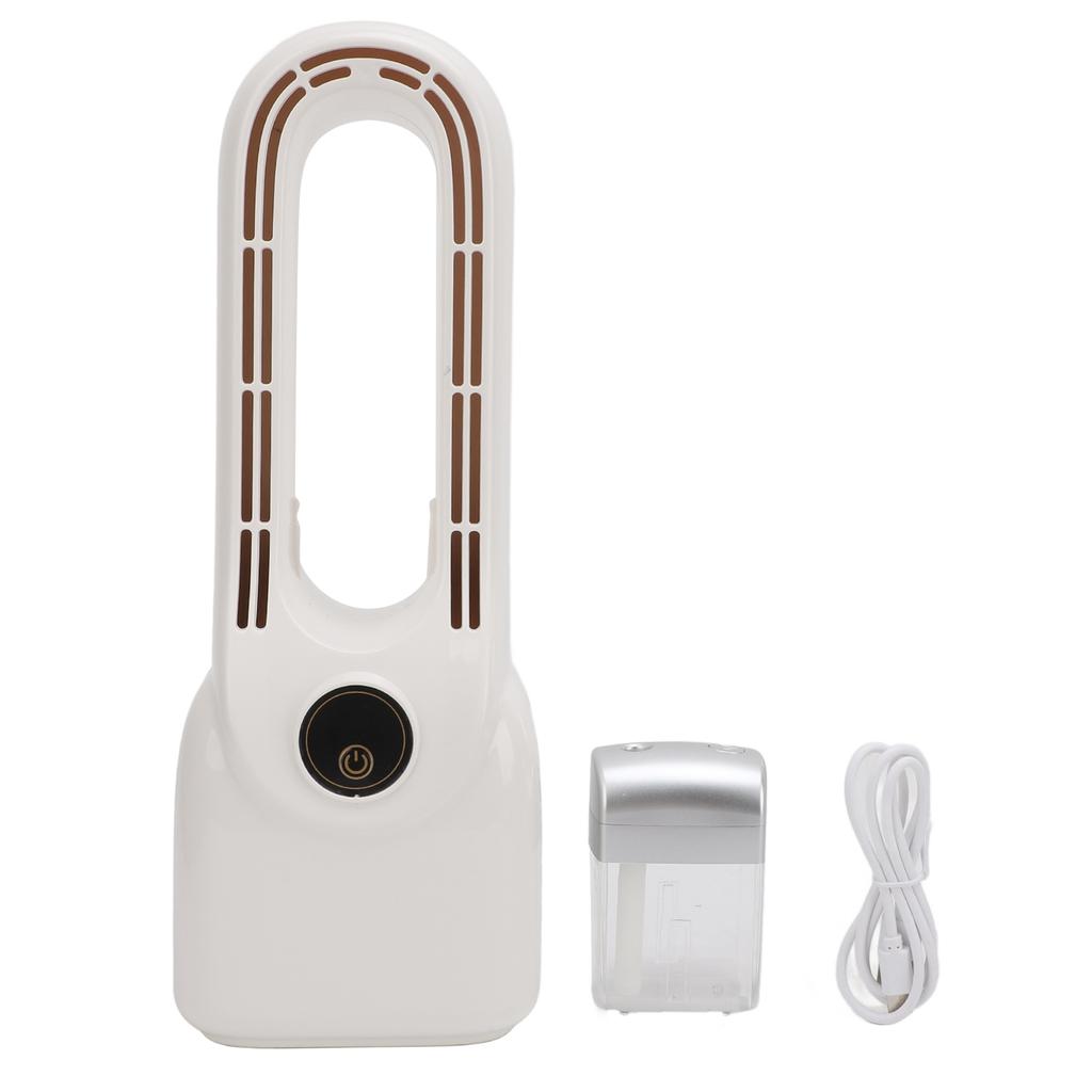 Bladeless Fan with Mist Humidifier ABS 6 Speed Quiet Bladeless Cooling USB Desk Fan with Colorful Lights for Home