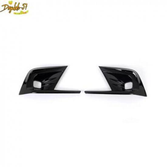 2x For Honda Civic Front Fog Lamp Bumper Light Cover Trim Glossy Black