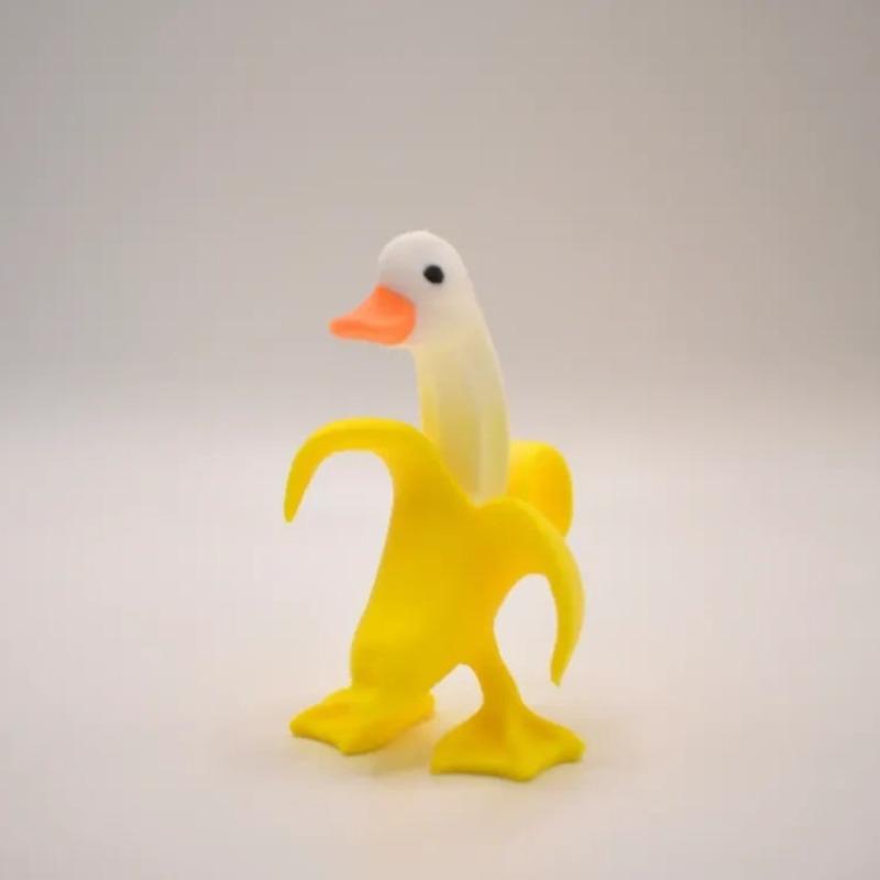 Banana Duck Decoration - Expressive Eyes, Lightweight Durable Plastic Material, Perfect for Home, Office, Party Use - Home Decor