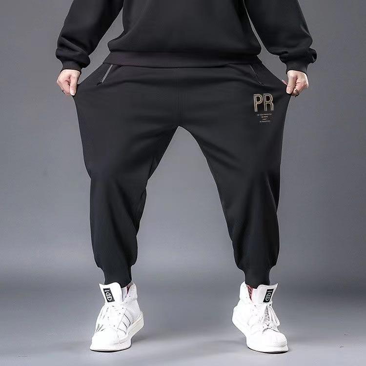 Pantaloni casual da uomo taglie forti: Pantaloni sportivi alla moda con risvolto, vestibilità ampia, lusinghieri