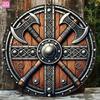 Round Metal Poster, Retro Embossed Viking Shields, Home & Garage Decor